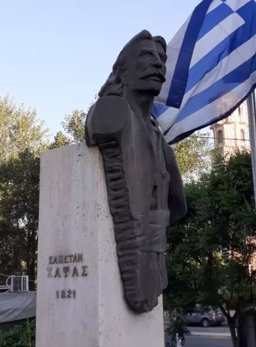  Η προτομή του αγωνιστή της Επανάστασης του 1821 Καπετάν Στάμου Χάψα